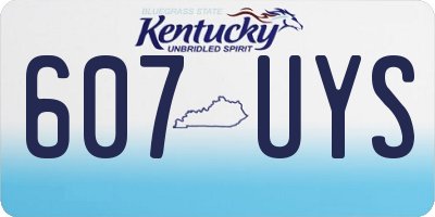 KY license plate 607UYS