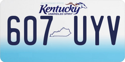 KY license plate 607UYV