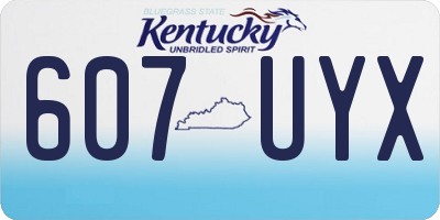 KY license plate 607UYX