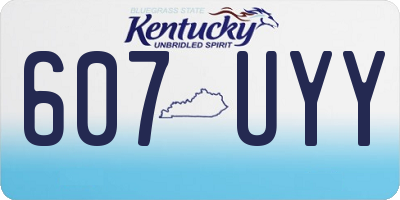KY license plate 607UYY
