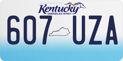 KY license plate 607UZA