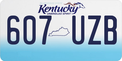 KY license plate 607UZB