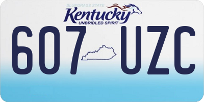 KY license plate 607UZC