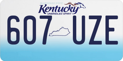 KY license plate 607UZE