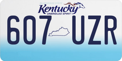 KY license plate 607UZR