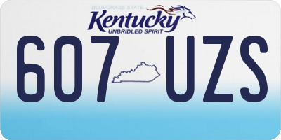 KY license plate 607UZS