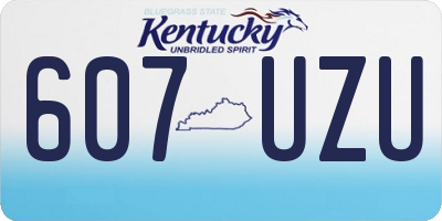 KY license plate 607UZU