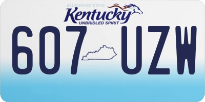 KY license plate 607UZW