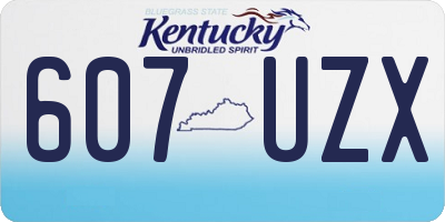 KY license plate 607UZX
