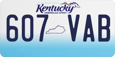 KY license plate 607VAB