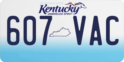 KY license plate 607VAC