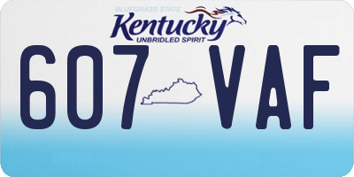 KY license plate 607VAF