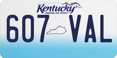 KY license plate 607VAL