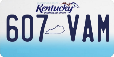 KY license plate 607VAM