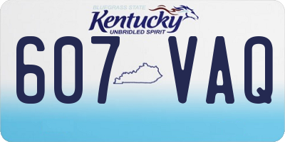 KY license plate 607VAQ