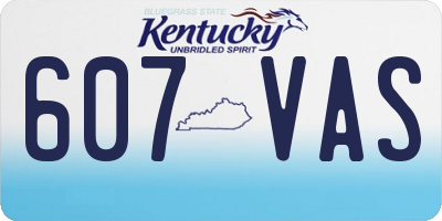 KY license plate 607VAS