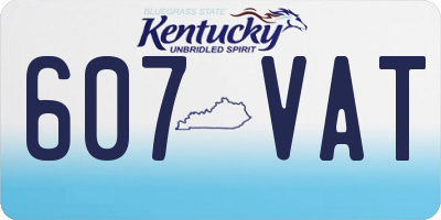 KY license plate 607VAT