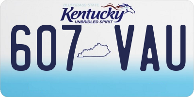 KY license plate 607VAU
