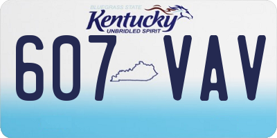 KY license plate 607VAV