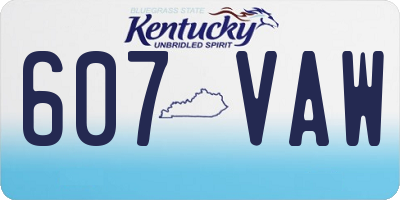 KY license plate 607VAW