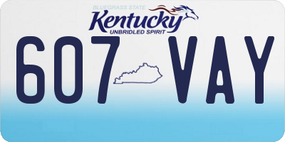 KY license plate 607VAY