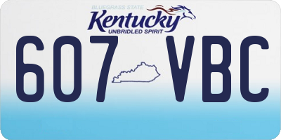 KY license plate 607VBC