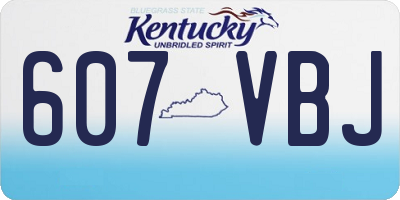 KY license plate 607VBJ