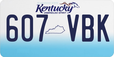 KY license plate 607VBK