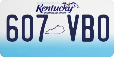 KY license plate 607VBO