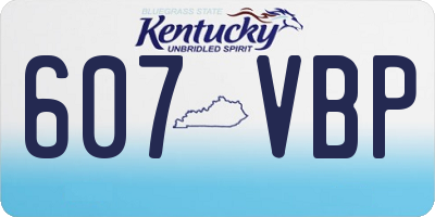 KY license plate 607VBP