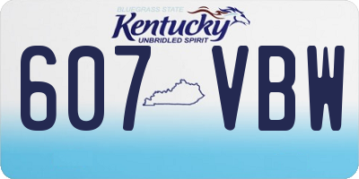 KY license plate 607VBW