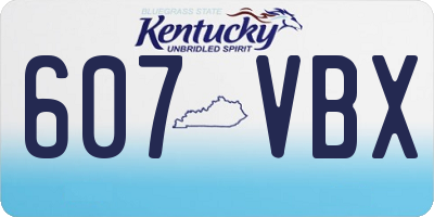 KY license plate 607VBX