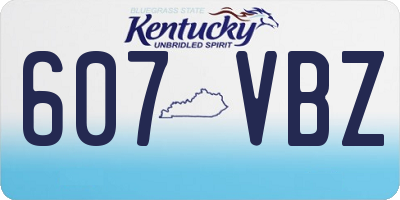 KY license plate 607VBZ