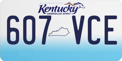 KY license plate 607VCE