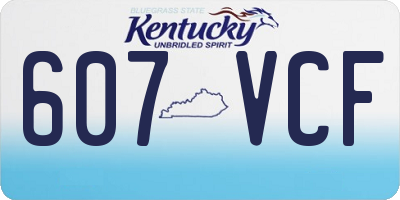 KY license plate 607VCF