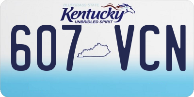 KY license plate 607VCN