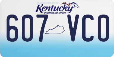 KY license plate 607VCO