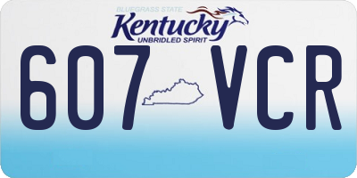 KY license plate 607VCR