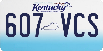 KY license plate 607VCS