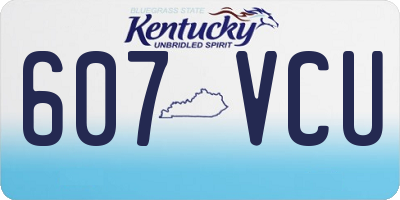 KY license plate 607VCU