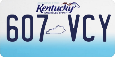 KY license plate 607VCY