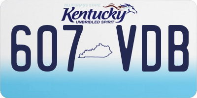 KY license plate 607VDB