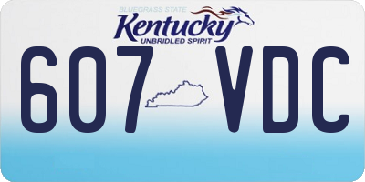 KY license plate 607VDC