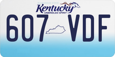 KY license plate 607VDF