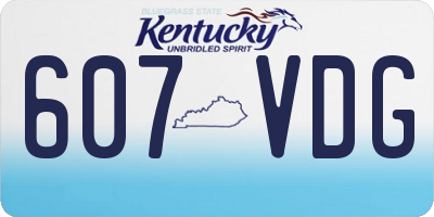 KY license plate 607VDG