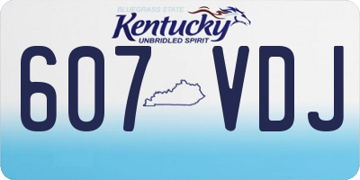 KY license plate 607VDJ