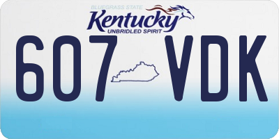 KY license plate 607VDK