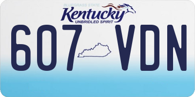 KY license plate 607VDN