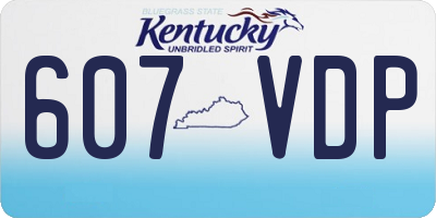 KY license plate 607VDP
