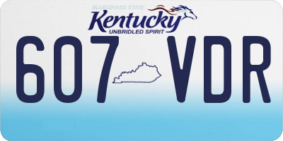 KY license plate 607VDR